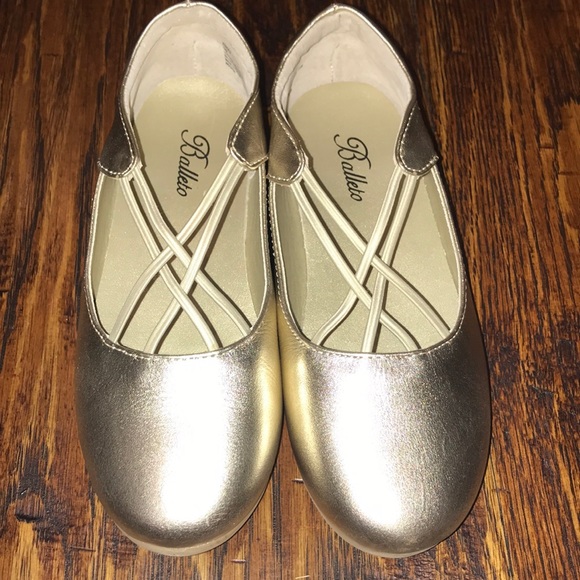 girls gold flats